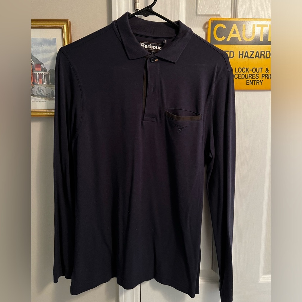 Barbour long sleeve polo, size small.